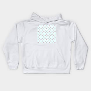 Pink Roses Pattern on Light Blue Kids Hoodie